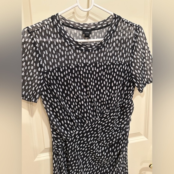 River Island Black and White mesh midi cocktail dress with zipper - Picture 5 of 7